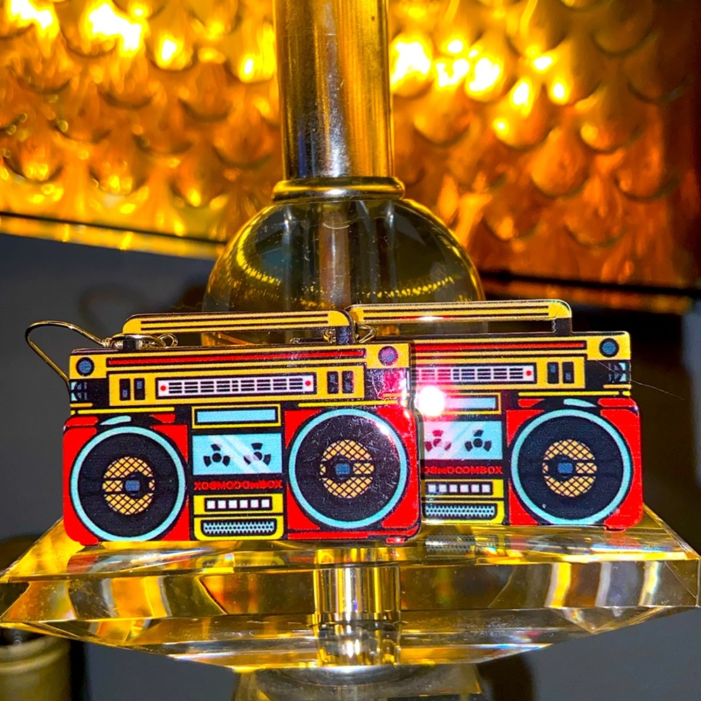 1980 Radio boombox novelty earrings